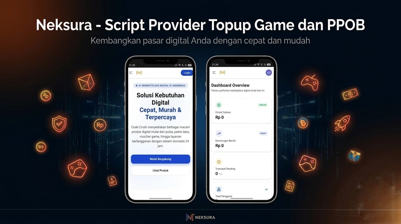 Neksura - Script Website Provider Topup Game & PPOB Terintegrasi Digiflazz